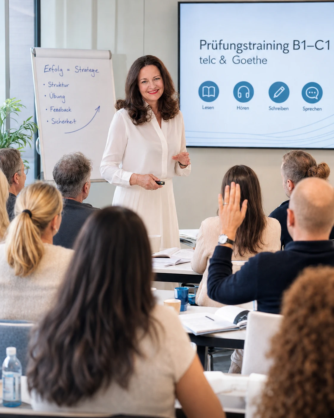 Katharina Varich beim Prüfungstraining für Deutsch-Zertifikate